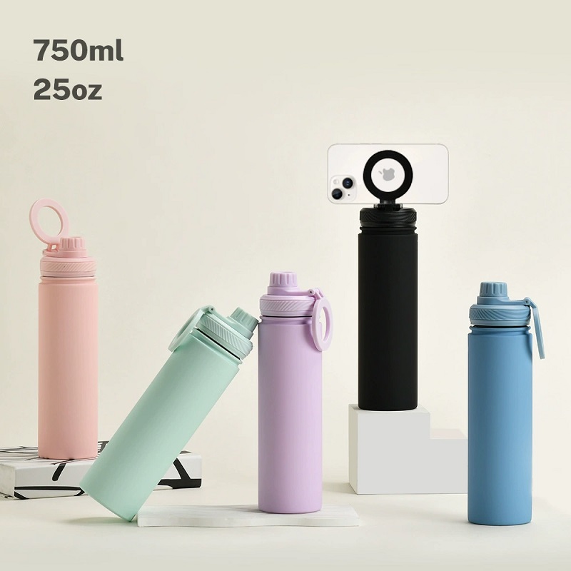 Sports Cup Vacuum Bottles with Magnetic Phone holder