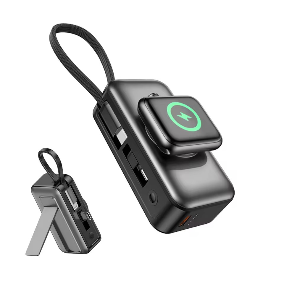 Mini 5000mAh Portable Pocket Power Bank with Type-C Input/Output 20W 3 Type-C Wireless Charger